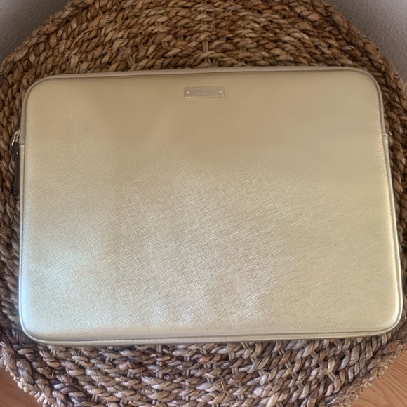 kate spade Accessories - Kate Spade laptop tote. NWOT. Gorgeous and immaculate. Metallic gold color